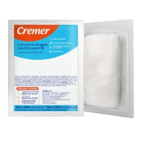 Compressa de Gaze Estéril 11 Fios 7,5x7,5cm com 5 Unidades Cremer