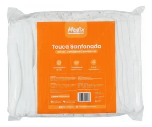 Touca Descartável Sanfonada com Elástico Medix Branca 100 Unidades