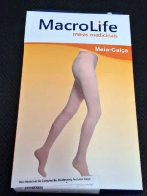 Meia Calça Medicinal de Compressão 30-40 mmHg Aberta Pantyhose M Bege