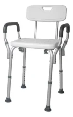 Banqueta de Banho com Encosto e Apoio para Braço Hidrolight até 130kg