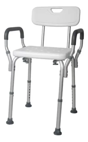 Banqueta de Banho com Encosto e Apoio para Braço Hidrolight até 130kg