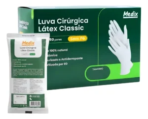 Luva Cirúrgica Látex Classic Estéril Sem Pó Tam. 7,5
