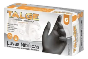 Luva Talge Preta Sem Pó Tam. G