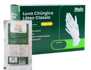 Luva Cirúrgica Látex Classic Estéril Sem Pó Tam. 8,0