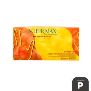 Luva de Látex para Procedimento Sem Pó Tam. P Supermax com 100 Unidades