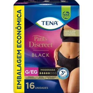 Roupa Íntima Tena Pants Discreet Black G/GG com 16 Unidades