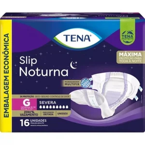 Fralda Geriátrica Tena Slip Noturna Tamanho G com 16 Unidades