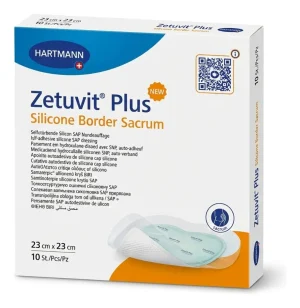 Curativo Superabsorvente com Silicone e Borda de Poliacrilato Zetuvit Plus Silicone Border Sacrum 23x23cm Hartmann