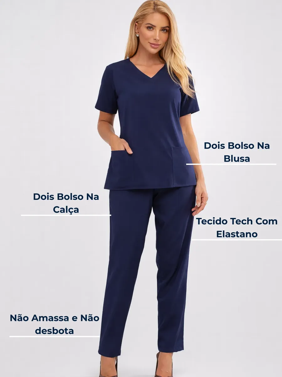 Pijama Cirúrgico Microfibra Aqua Sonus GG - Imagem 2