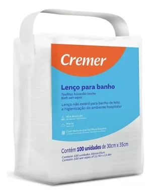 Lenço para Banho Cremer com 100 Unidades