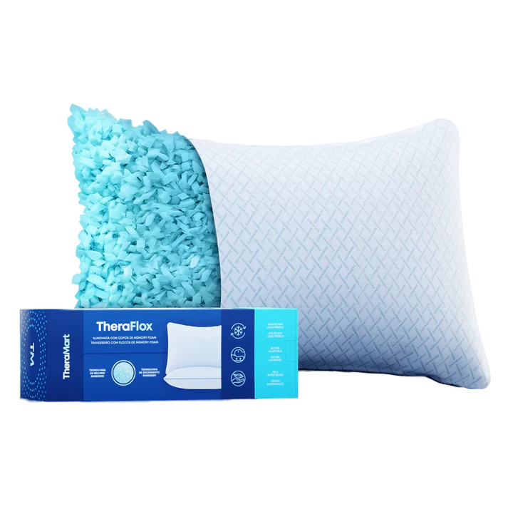 Travesseiro com Flocos de Gel Ajustável Theraflox Theramart Branco - Imagem 3