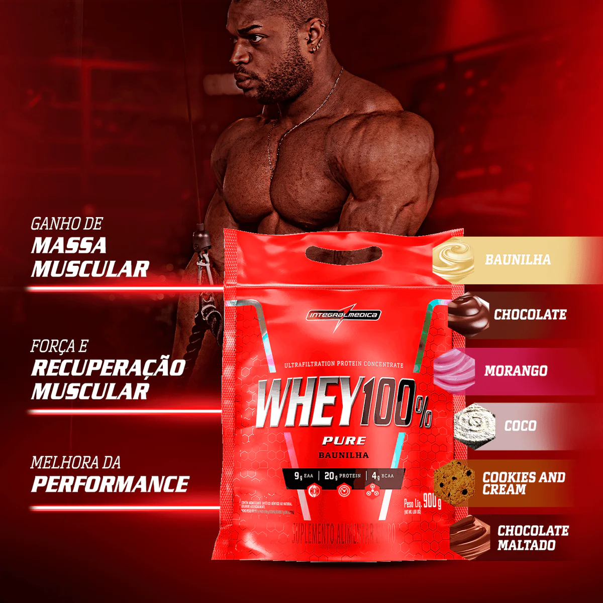 Whey 100% Pure Baunilha 900g Integralmedica – Proteína Concentrada do Soro do Leite - Imagem 2