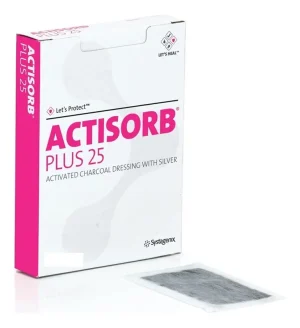 Curativo Actisorb Plus 25 Carvão E Prata 6,5x9,5cm