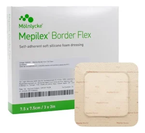 Curativo de Espuma com Silicone Safetac Mepilex Flex 7,5 x 7,5 cm