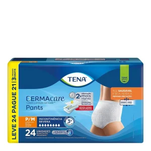 Roupa Íntima TENA Pants DermaCare P/M com 24 Unidades