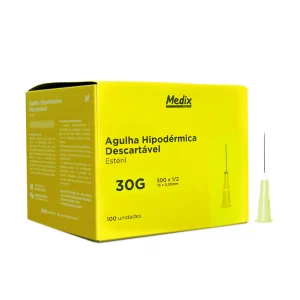 Agulha Hipodérmica Descartável Estéril 13 x 0,30 mm (30G x 1/2") Medix Unidade