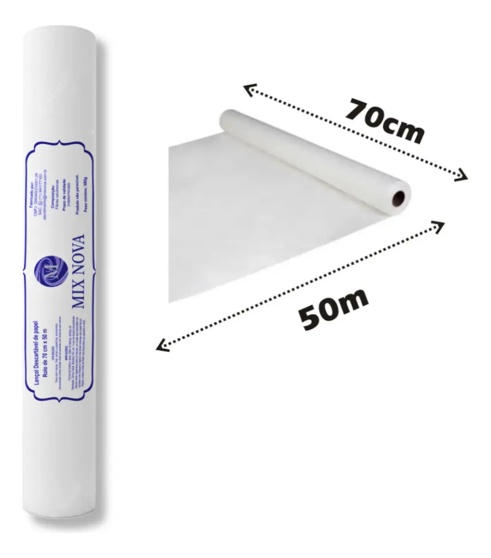 Lençol Descartável de Papel para Maca Mix Nova 70 cm x 50 m - Imagem 2