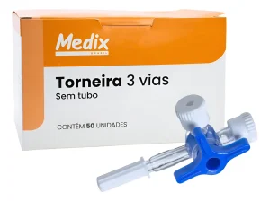 Torneira de 3 Vias Luer Slip Estéril Medix Unidade